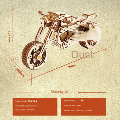 3D木製バイクパズルおもちゃ