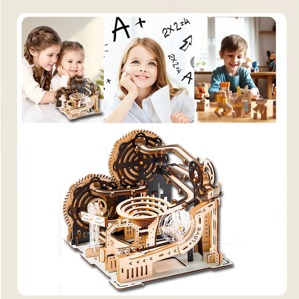 3D Wooden Puzzle Marble Run Kits