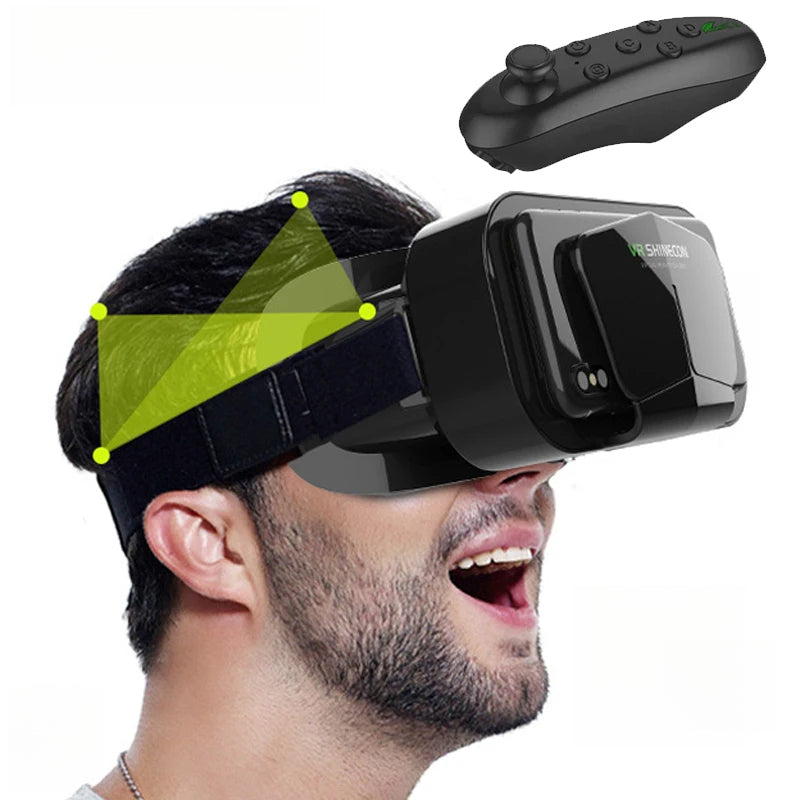 3D Virtual Reality VR Glasses With Controllers