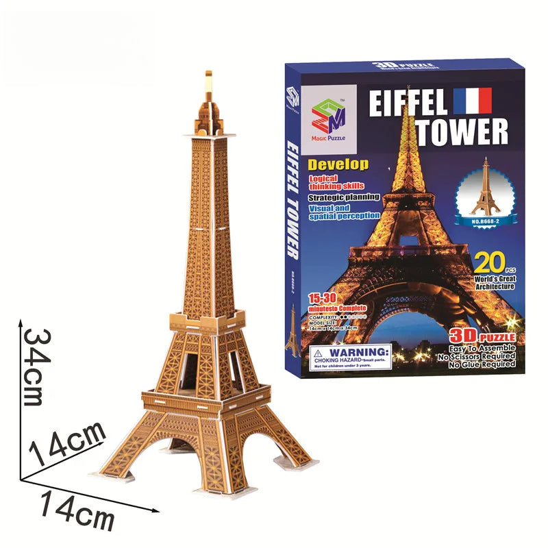 40 Style World Famous Architecture Building 3D Puzzle Model