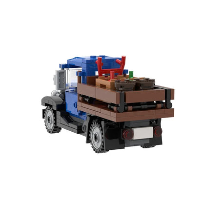 Retro Nostalgic Farm Pull Tool Machine Truck Truck Building Block