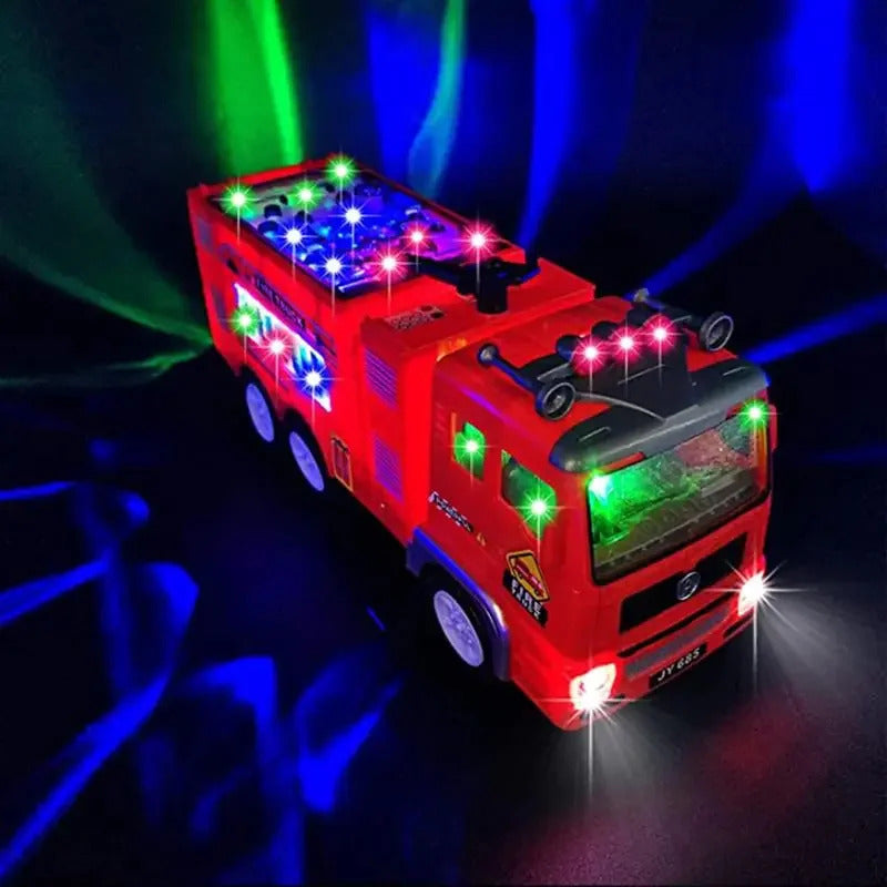 Kids Electric Fire Truck Toy With Bright Flashing Lights