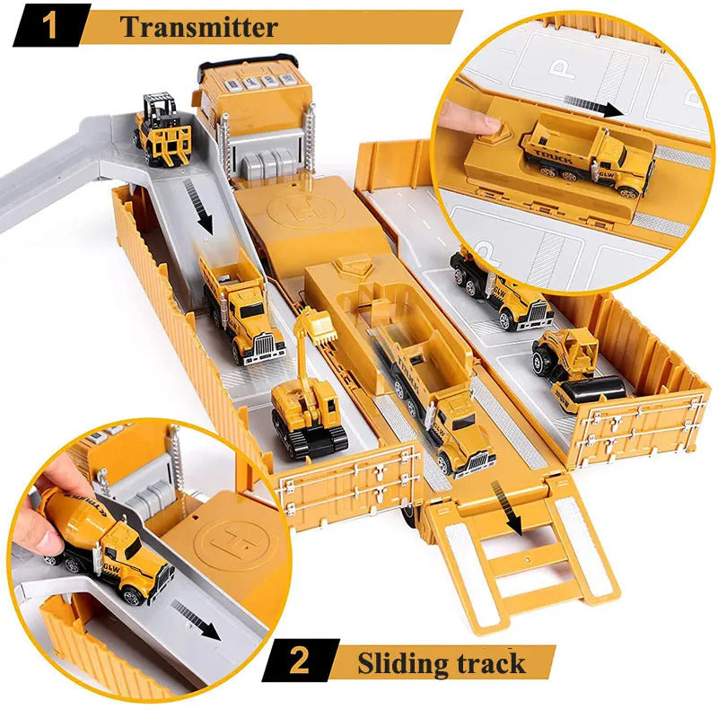 Tractor Alloy Engineering Vehicle Parking Lot Car Set