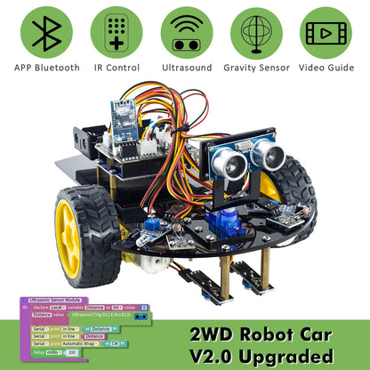 2WD Multi Robot Car for Arduino Kit Smart V2.0 DIY Robotic Car