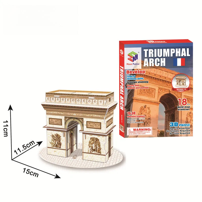 40 Style World Famous Architecture Building 3D Puzzle Model