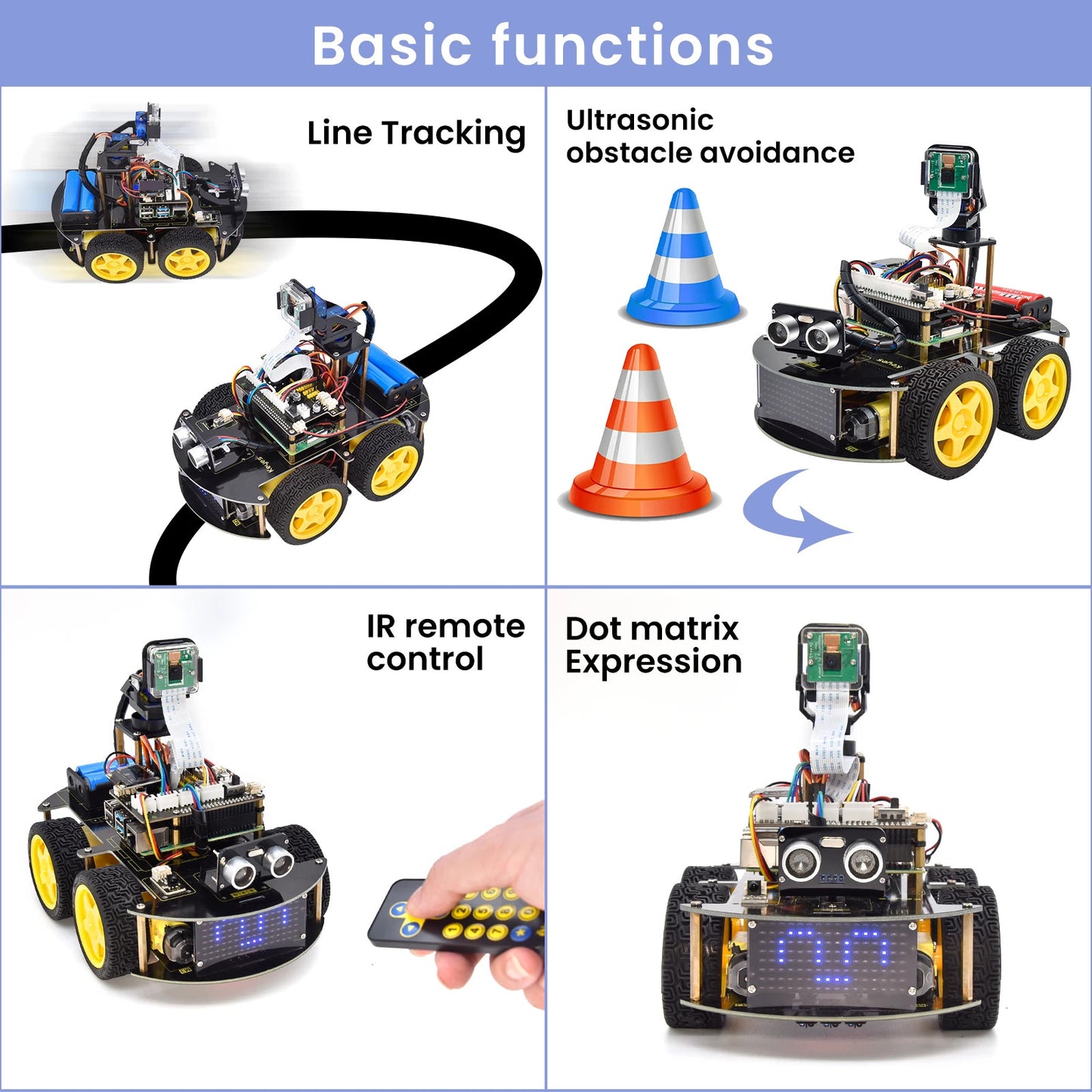 4WD Robot Car Kit with 5 Megapixels Camera Module