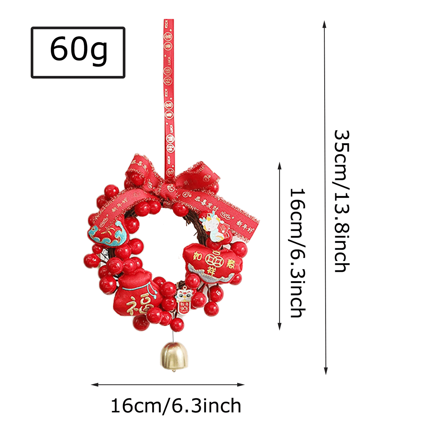 2Pcs Dragon Hanging Pendant, 2024 Red Chinese New Year Decorations, Spring Festival Ornaments for Bedroom Living Room Study Room Home Office Decor