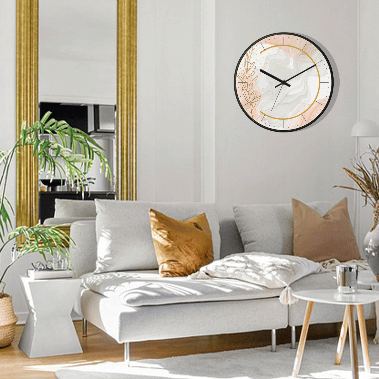 8"/10"/12” Wall Clock, Plastic Modern Round Clock, Black Battery Operated Wall Clocks Decorative for Living Room Bedroom Kitchen Bathroom School Home Office