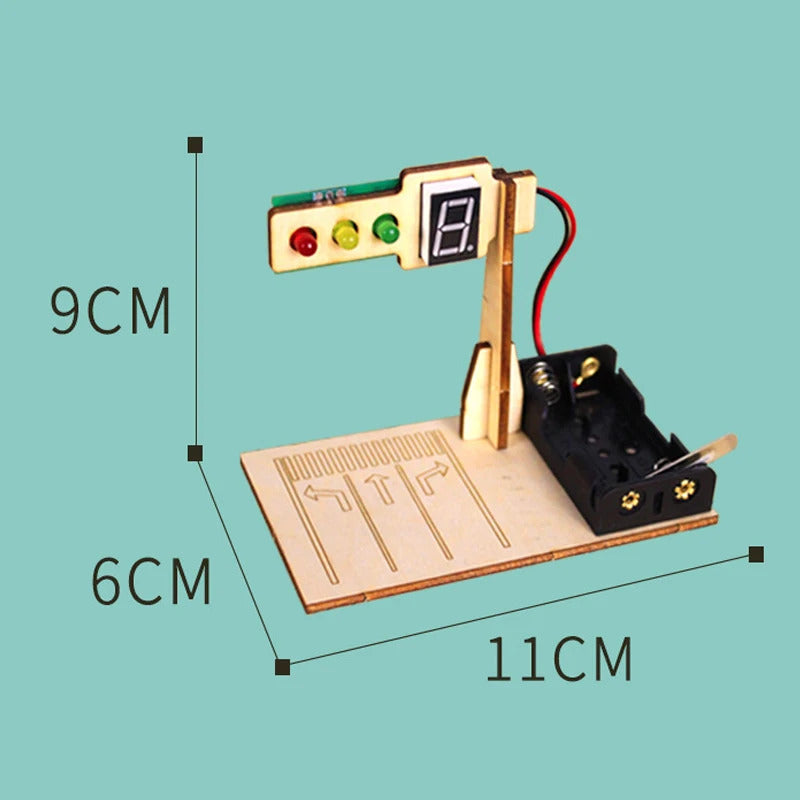 Wooden Traffic Lights Model Kids Science Toy