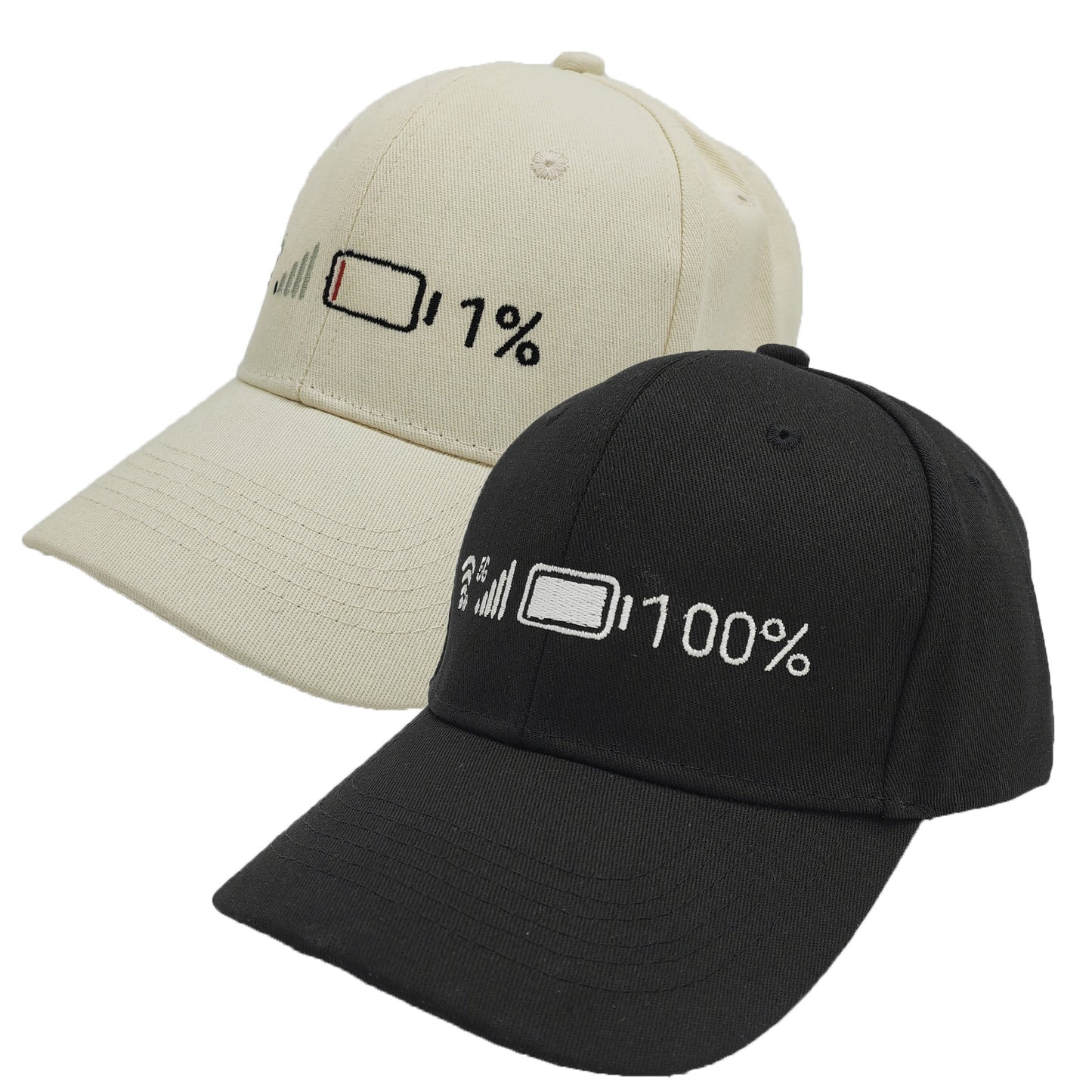 Vibrant Energy VS Poor Condition: Personalized Signal and Battery Baseball Cap