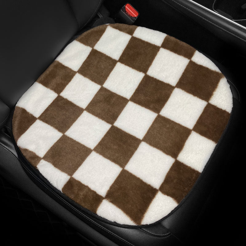 Steam Car Seat Cushion Chessboard Grid Plush Non-Slip Car Seat Cover Ventilation Cushion Car Seat Cushion Four Seasons Universal Car Seat Cover