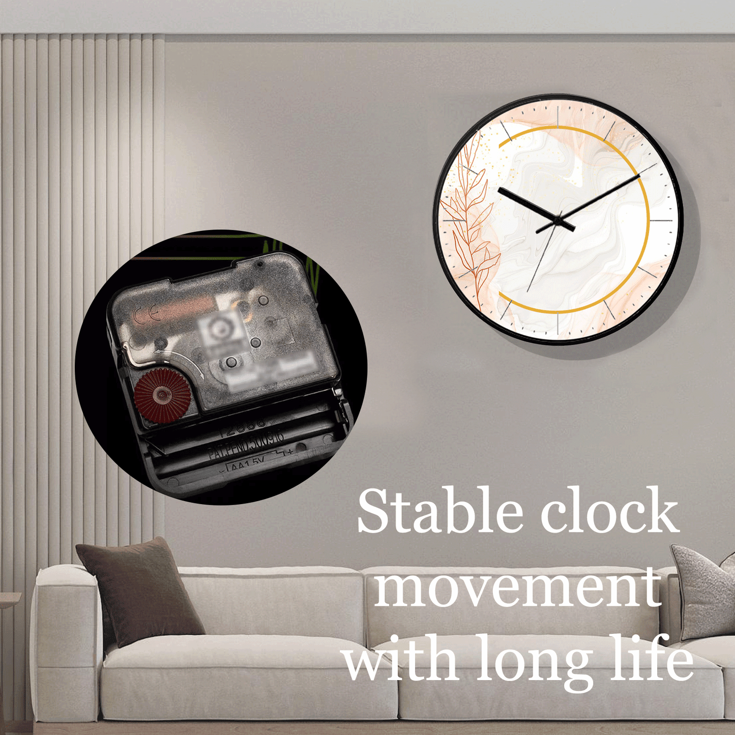 8"/10"/12” Wall Clock, Plastic Modern Round Clock, Black Battery Operated Wall Clocks Decorative for Living Room Bedroom Kitchen Bathroom School Home Office