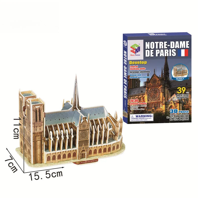 40 Style World Famous Architecture Building 3D Puzzle Model