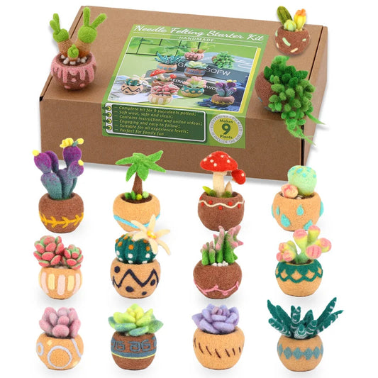 Succulent Potted Plant Wool Felting Kits