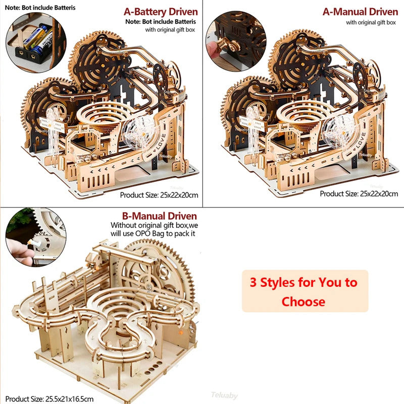 3D Wooden Puzzle Marble Run Kits