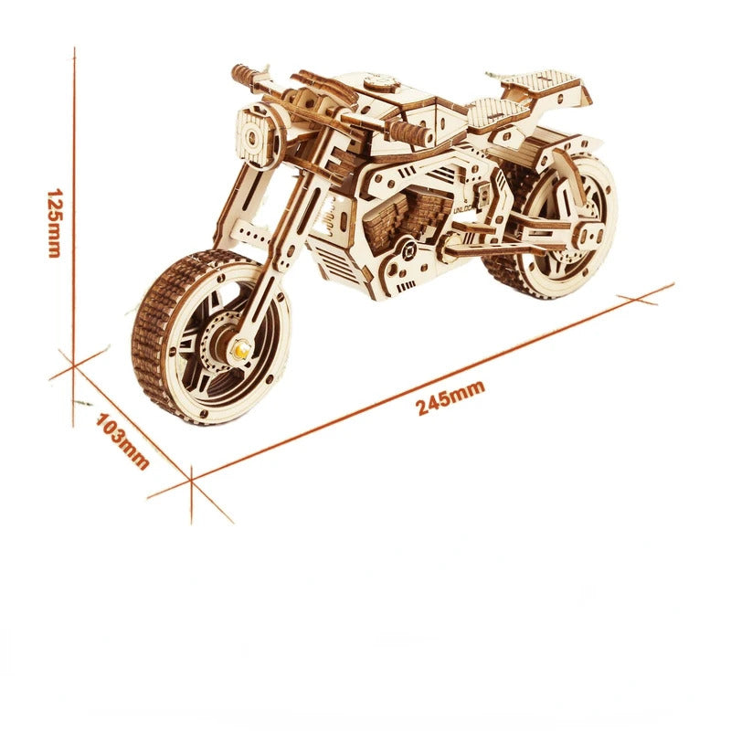 3D木製バイクパズルおもちゃ