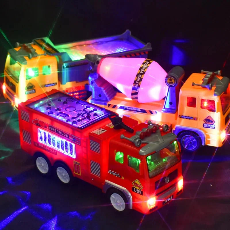 Kids Electric Fire Truck Toy With Bright Flashing Lights