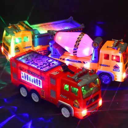 Kids Electric Fire Truck Toy With Bright Flashing Lights