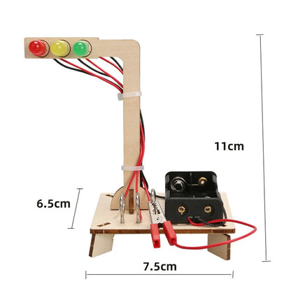 Wooden Traffic Lights Model Kids Science Toy