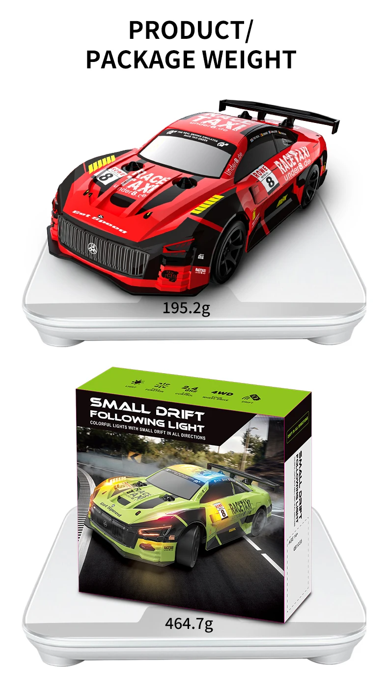 2.4G ドリフト RC カー 4WD ドリフトカー 1:18 おもちゃ リモートコントロール GTR カー