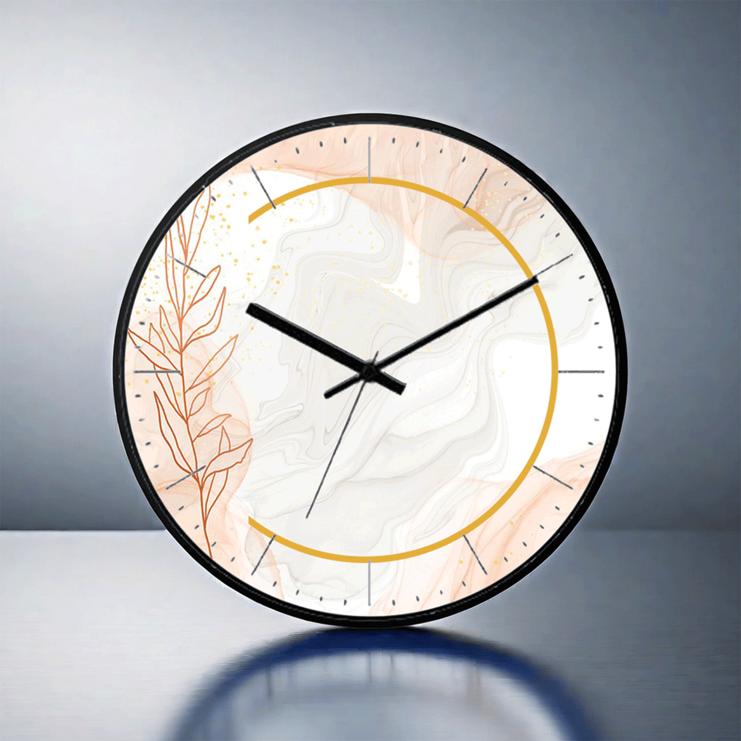 8"/10"/12” Wall Clock, Plastic Modern Round Clock, Black Battery Operated Wall Clocks Decorative for Living Room Bedroom Kitchen Bathroom School Home Office