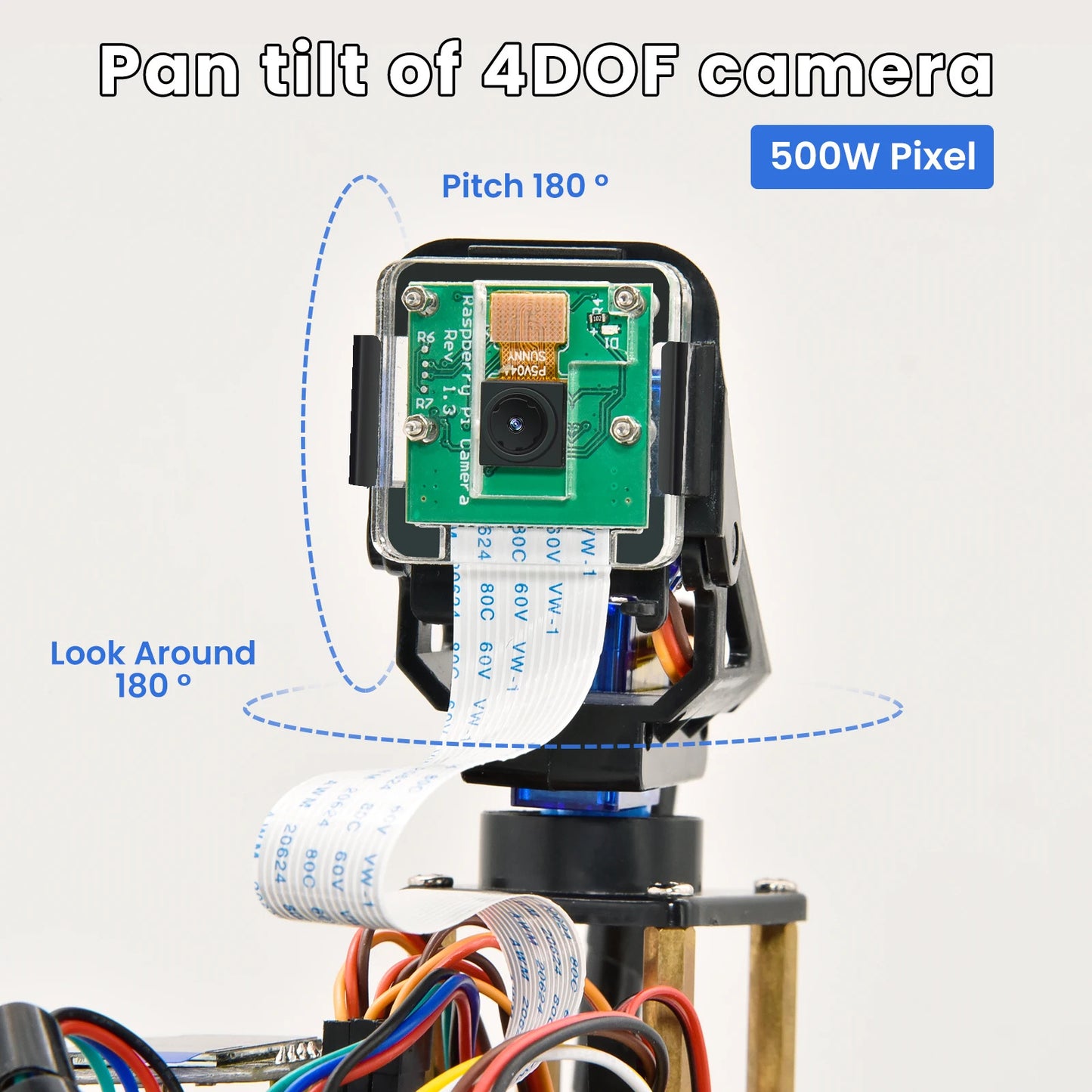 4WD Robot Car Kit with 5 Megapixels Camera Module