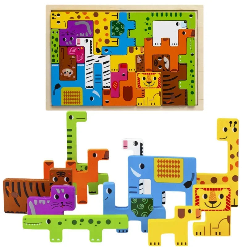 Animal Wooden Puzzle for Kids Educational Toys