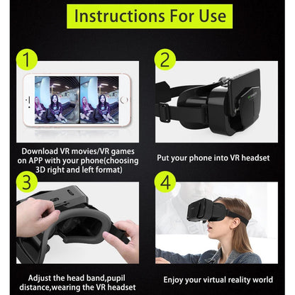 3D Virtual Reality VR Glasses With Controllers