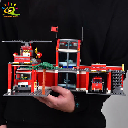 756pcs Fire Station Model Building Blocks