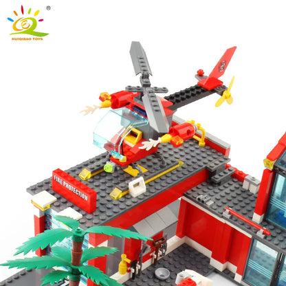 756pcs Fire Station Model Building Blocks