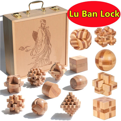 New Wooden Kong Ming Lock Lu Ban Lock IQ Brain Toy