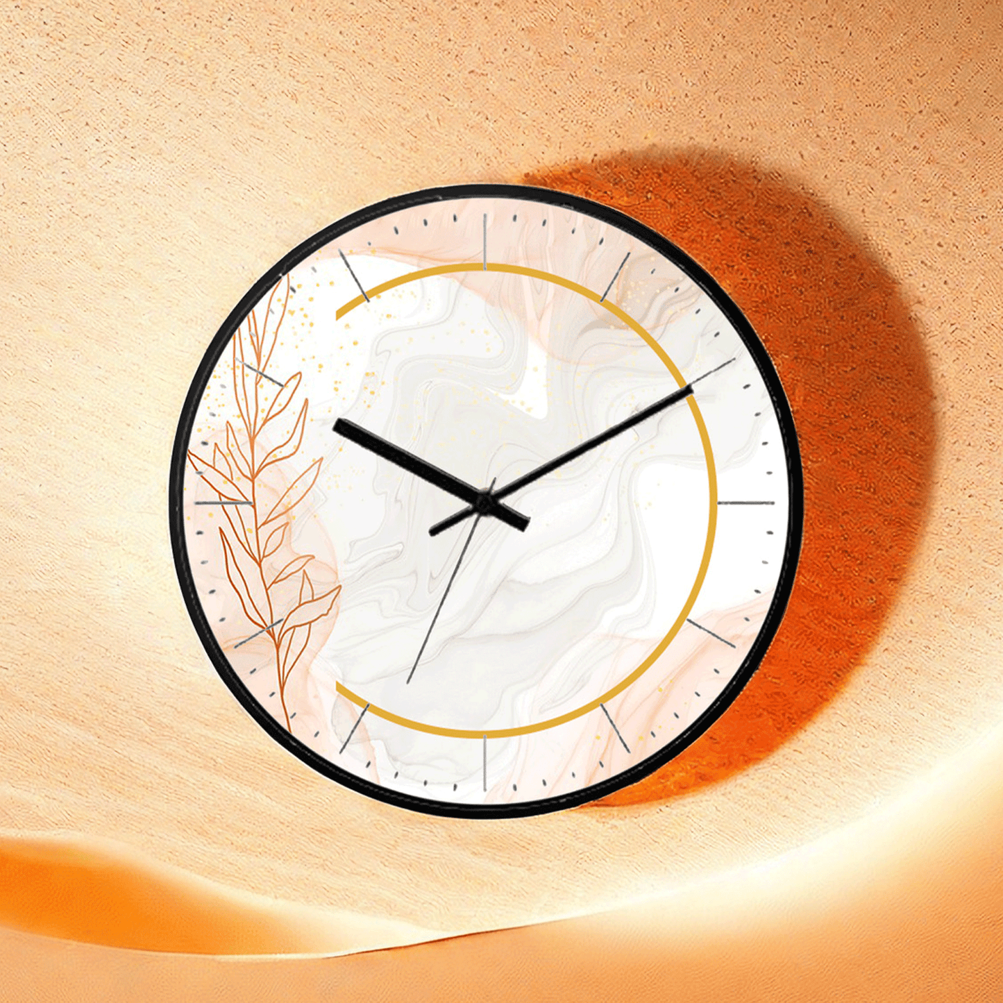 8"/10"/12” Wall Clock, Plastic Modern Round Clock, Black Battery Operated Wall Clocks Decorative for Living Room Bedroom Kitchen Bathroom School Home Office