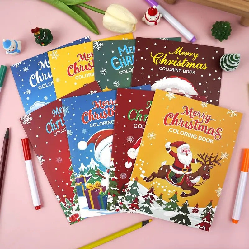 8PCS High Quality Christmas Theme Coloring Book