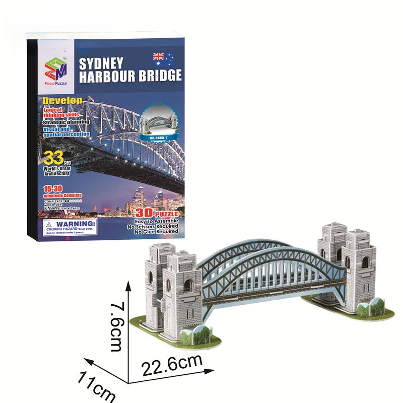 40 Style World Famous Architecture Building 3D Puzzle Model