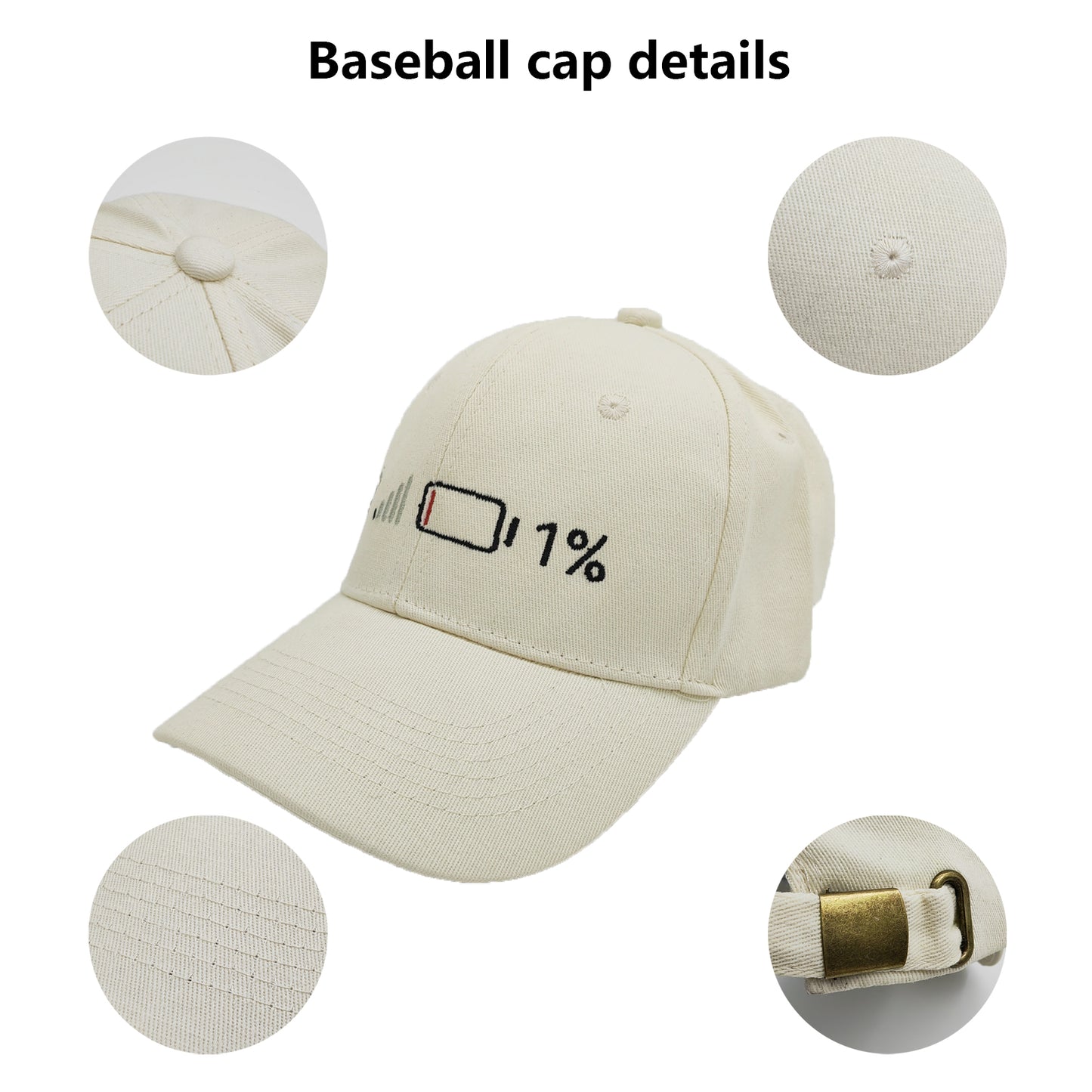 Vibrant Energy VS Poor Condition: Personalized Signal and Battery Baseball Cap