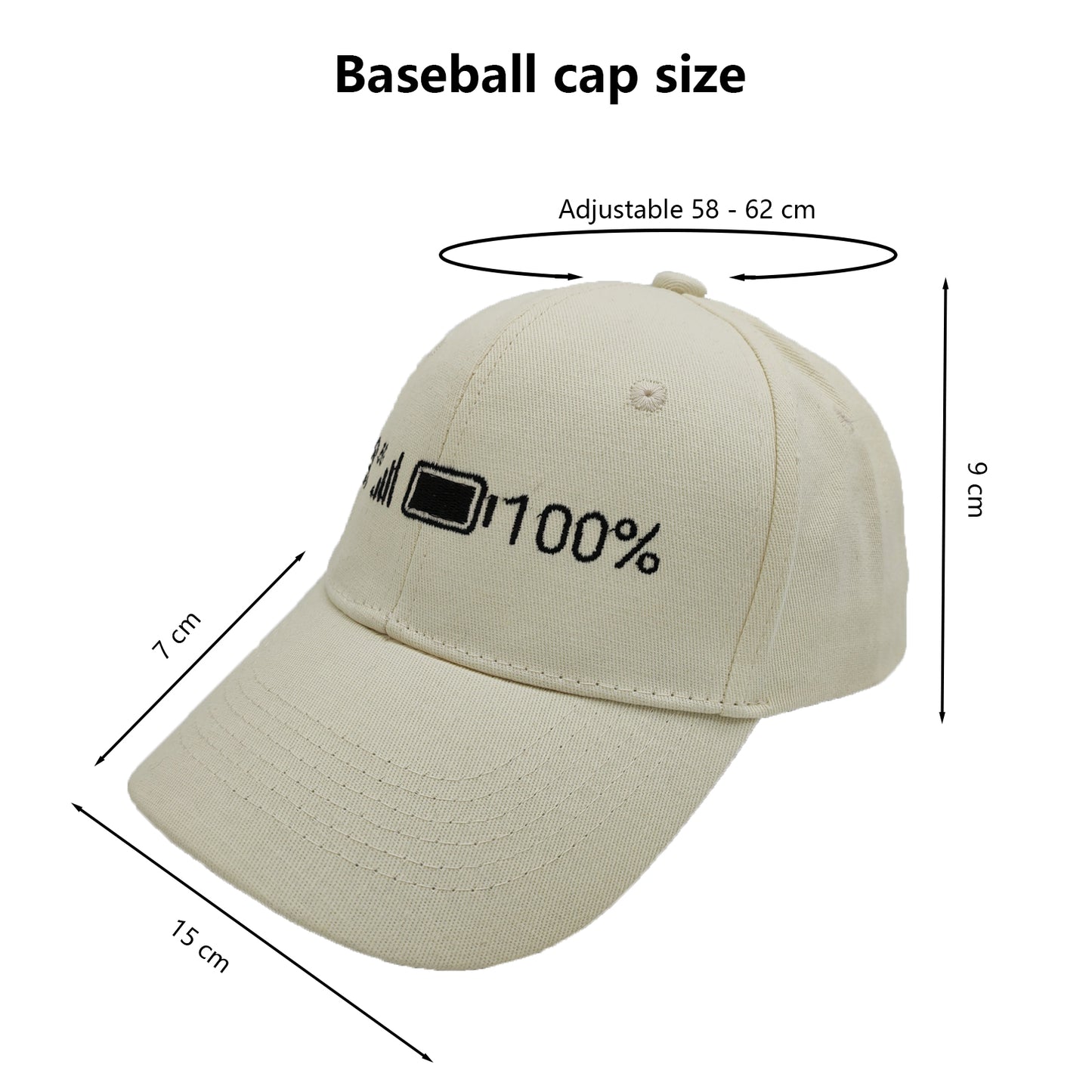 Vibrant Energy VS Poor Condition: Personalized Signal and Battery Baseball Cap