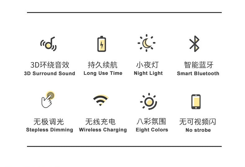 Bluetoothスピーカー LEDベッドサイドナイトランプ