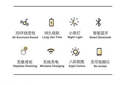 Bluetoothスピーカー LEDベッドサイドナイトランプ