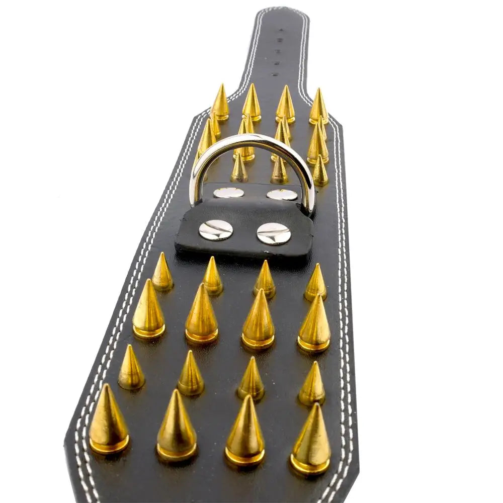 3 inch Wide Spikes Studded Leather Pet Dog Collar for Large Breeds Pitbull Doberman M L XL Sizes