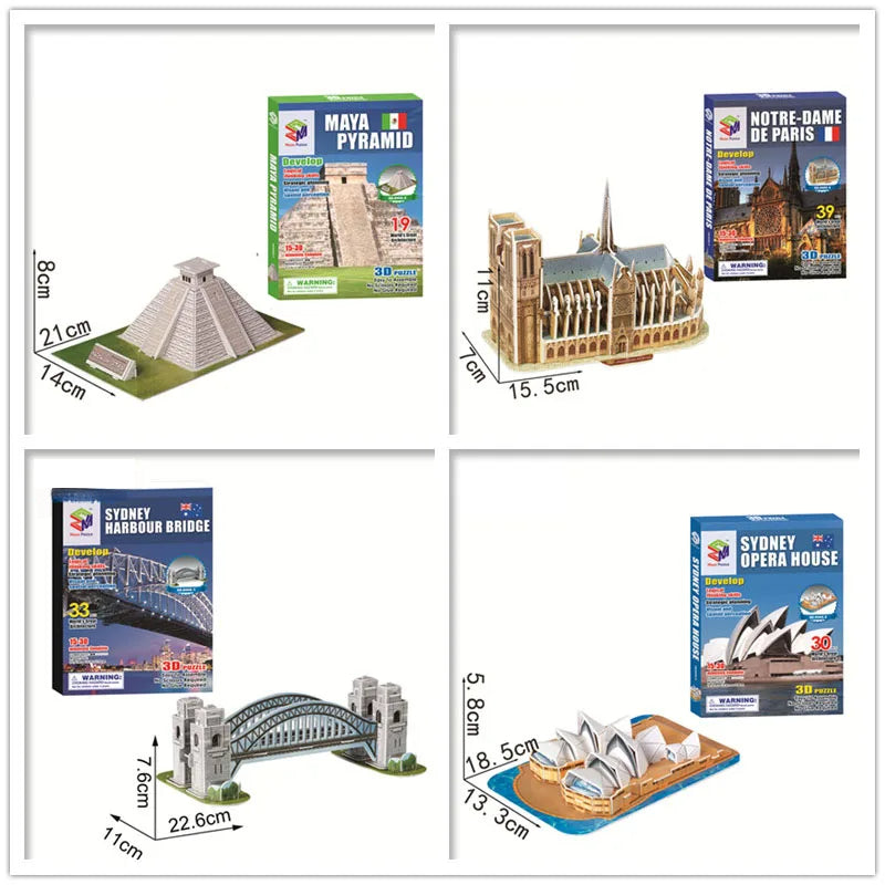 40 Style World Famous Architecture Building 3D Puzzle Model