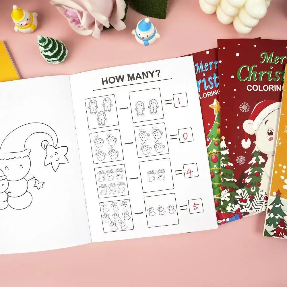 8PCS High Quality Christmas Theme Coloring Book