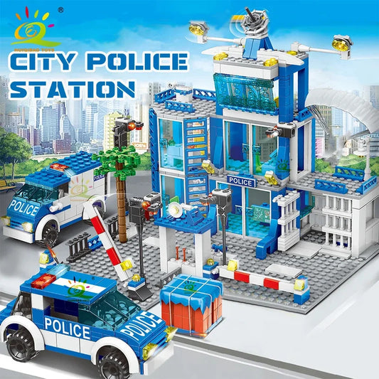 753PCS City Police Station Building Blocks Set