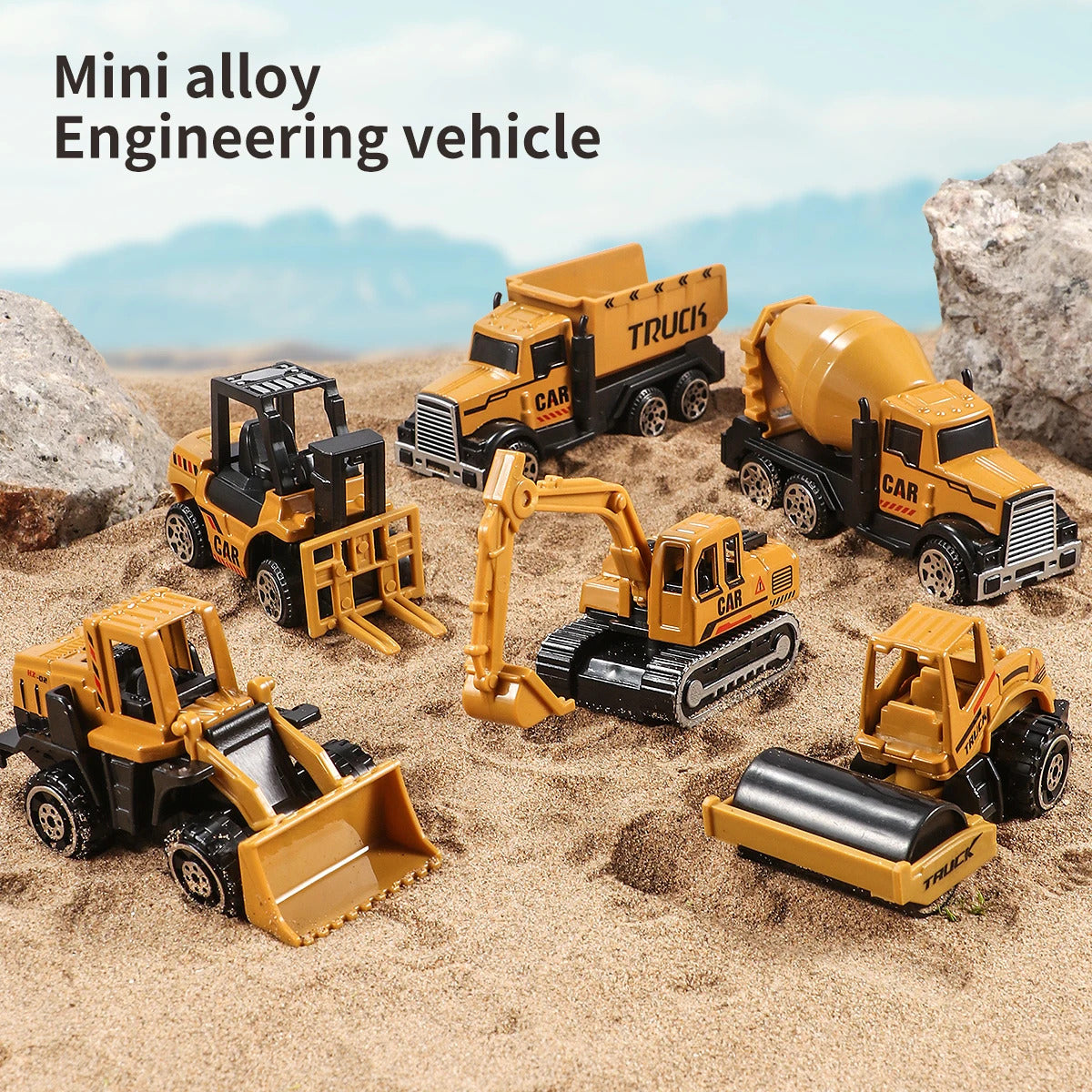 6pcs/set Alloy Engineering Truck Car Classic Construction Model