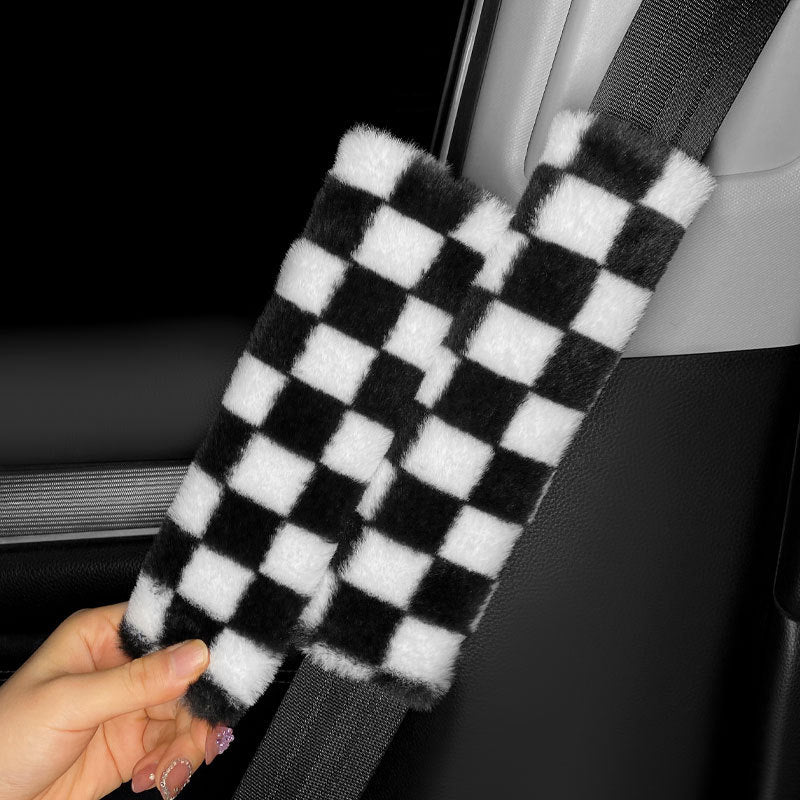 Steam Car Seat Cushion Chessboard Grid Plush Non-Slip Car Seat Cover Ventilation Cushion Car Seat Cushion Four Seasons Universal Car Seat Cover