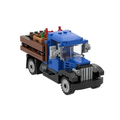 Retro Nostalgic Farm Pull Tool Machine Truck Truck Building Block