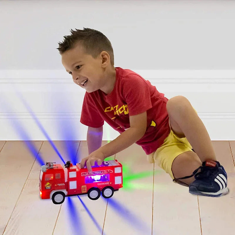 Kids Electric Fire Truck Toy With Bright Flashing Lights