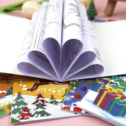 8PCS High Quality Christmas Theme Coloring Book