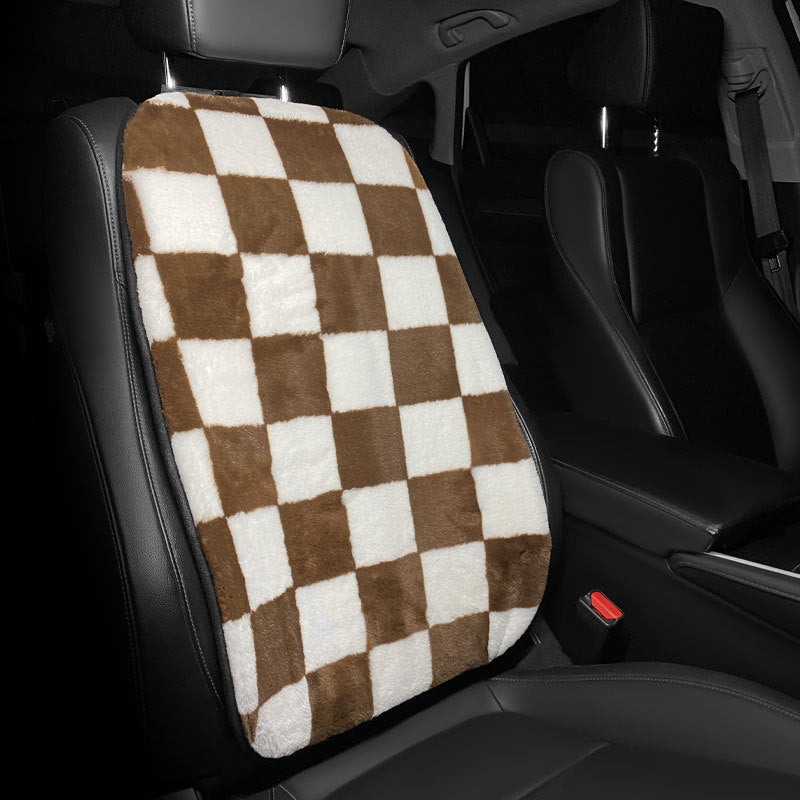 Steam Car Seat Cushion Chessboard Grid Plush Non-Slip Car Seat Cover Ventilation Cushion Car Seat Cushion Four Seasons Universal Car Seat Cover