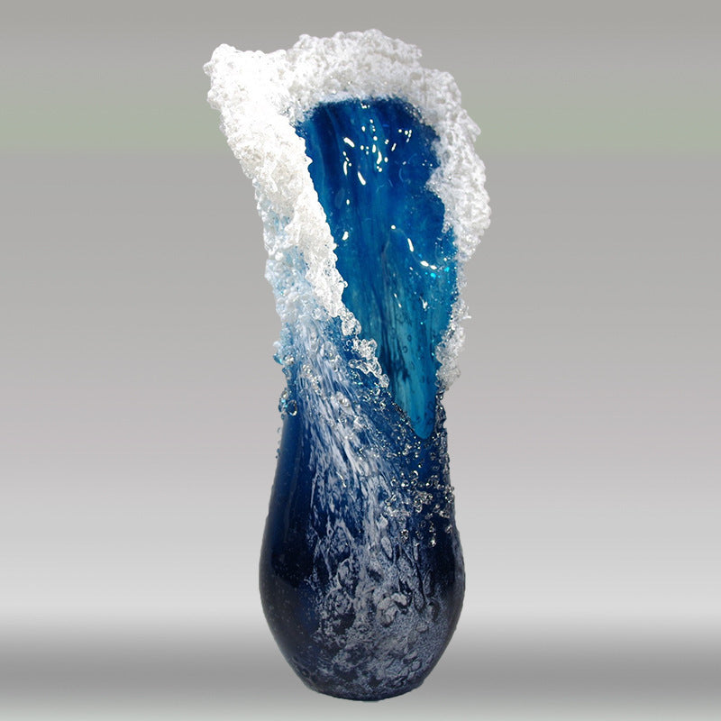 Cross-Border New Wave Vase Resin Wave Ocean Blue Vase Decoration Home Decoration Design