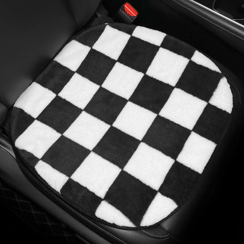 Steam Car Seat Cushion Chessboard Grid Plush Non-Slip Car Seat Cover Ventilation Cushion Car Seat Cushion Four Seasons Universal Car Seat Cover